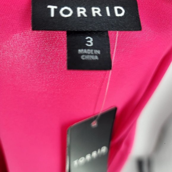Torrid Pink V-neck Short Flutter Sleeves Skate Dress Women's Size 3X NEW - Picture 7 of 9